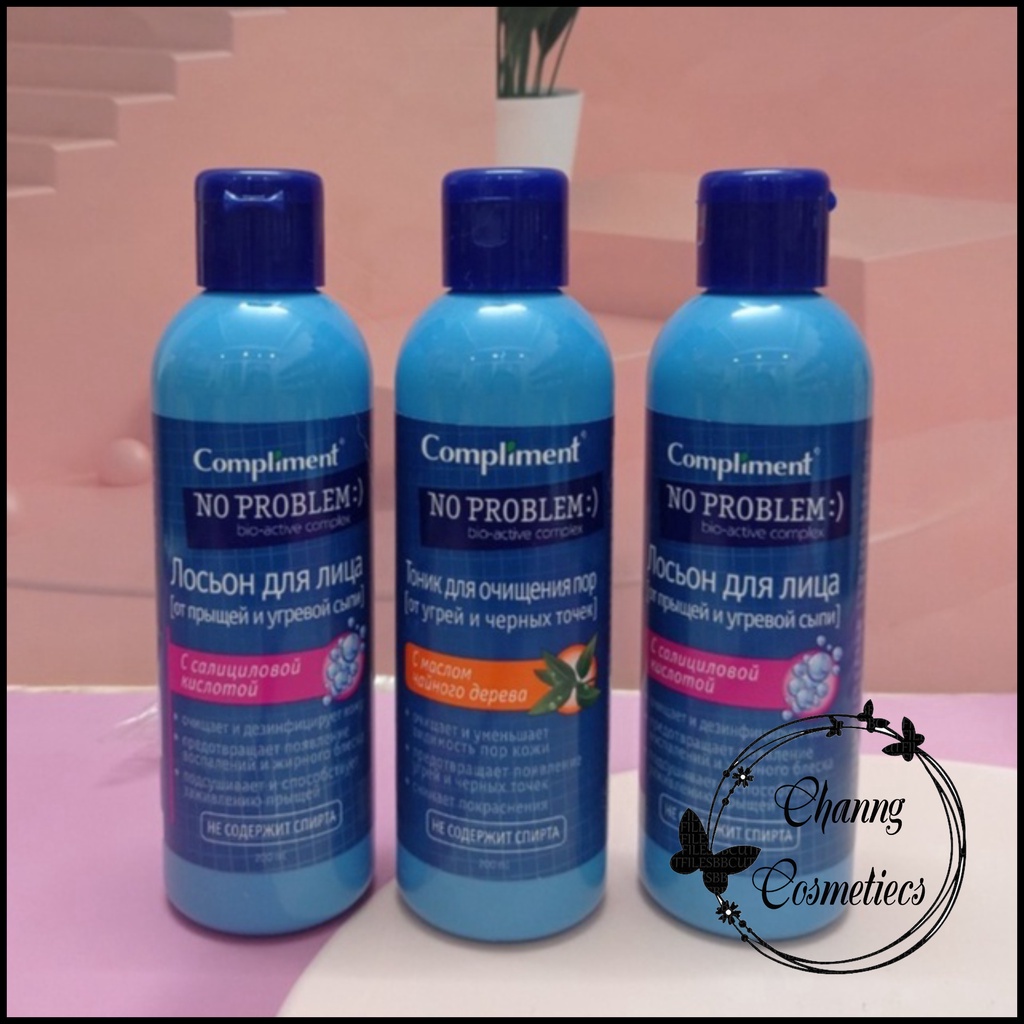Nước hoa hồng toner giảm mụn dầu nhờn Compliment No problem Hàng Nga
