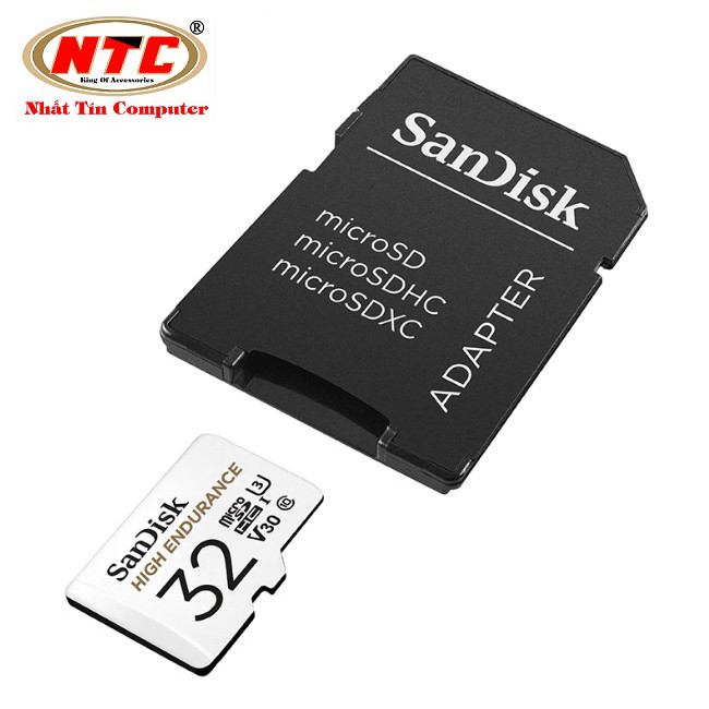 Thẻ nhớ MicroSDHC SanDisk High Endurance 32GB V30 UHS-I U3 4K R100MB/s W40MB/s (Trắng)