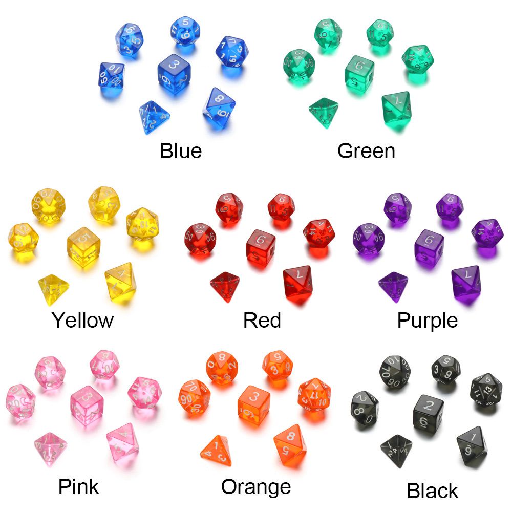 MYRONGOODS 7Pcs/Set Polyhedral Game Accessory Leisure Entertainment Toys