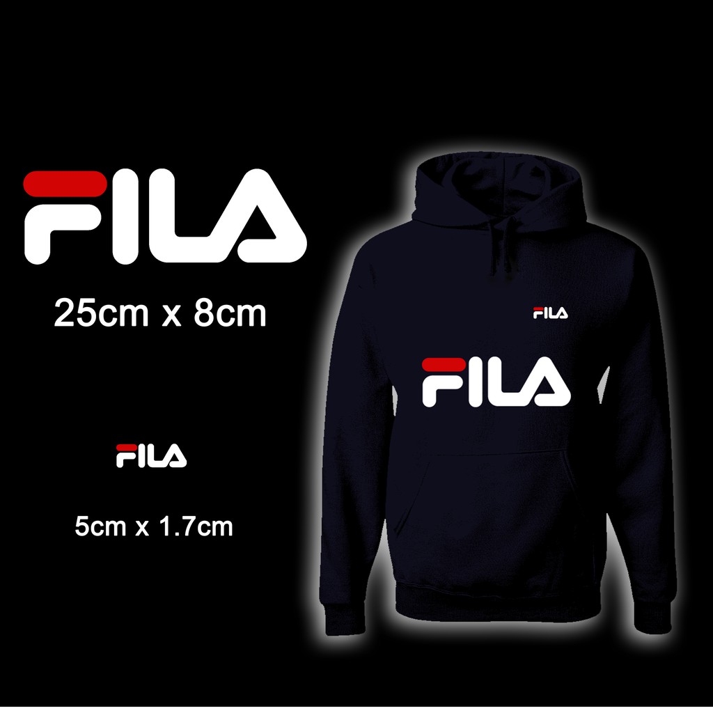 Miếng ủi truyền nhiệt offset dán quần áo hình LOGO FILA Trắng