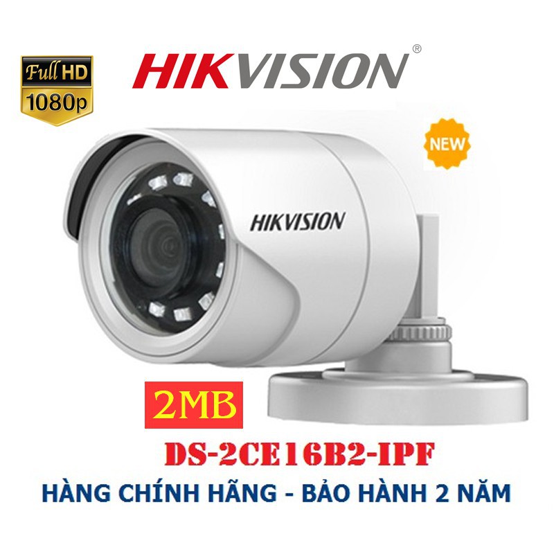 Trọn Bộ Camera Hikvision 2.0 megapixel Full HD 1080P kèm HDD 500Gb và 80 mét dây liền nguồn đúc sẵn 2 đầu ***TKVP