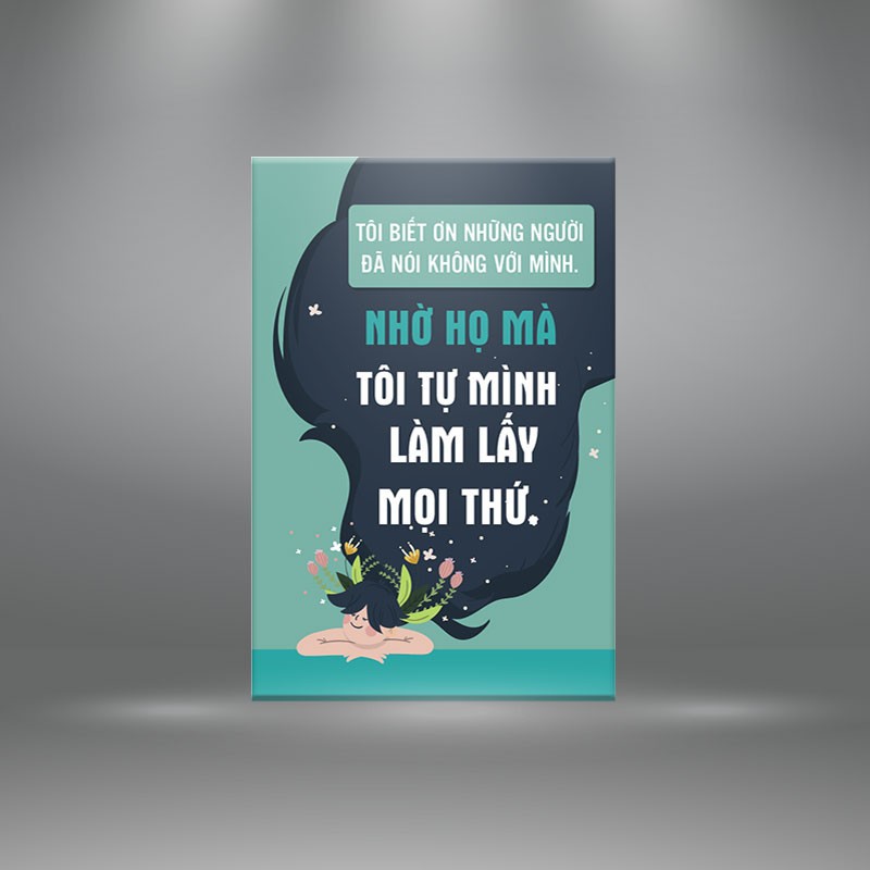 Tranh canvas tạo động lực “Tôi biết ơn những người đã nói không với mình nhờ họ mà tôi tự mình làm lấy mọi thứ” – W4872