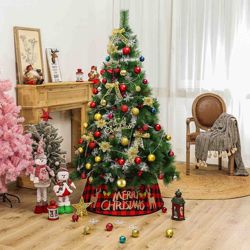 Tấm Lót Chân Cây Thông Noel 30 Inch Màu Trắng Đen