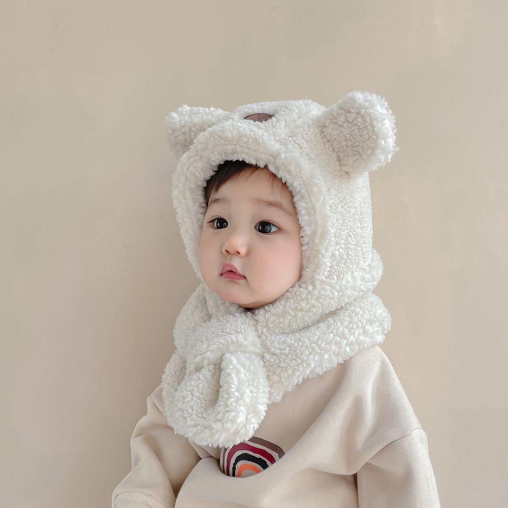 Mũ Trùm Tai Kèm Khăn Choàng Cổ Giữ Ấm Thời Trang Cho Bé