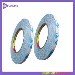 Băng keo 2 mặt chịu nhiệt dán linh kiện điện tử 3M khổ 10mm x 50m 9948A