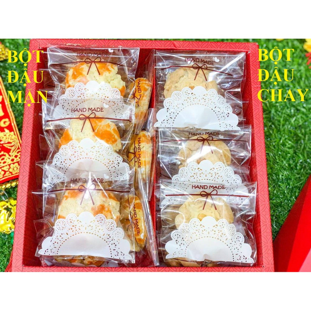 [GIỎ QUÀ TẾT] Hộp quà tặng ÉN VÀNG ( 400g bánh bột đậu mặn + 400g bánh bột đậu chay ) sang trọng và đầy dinh dưỡng