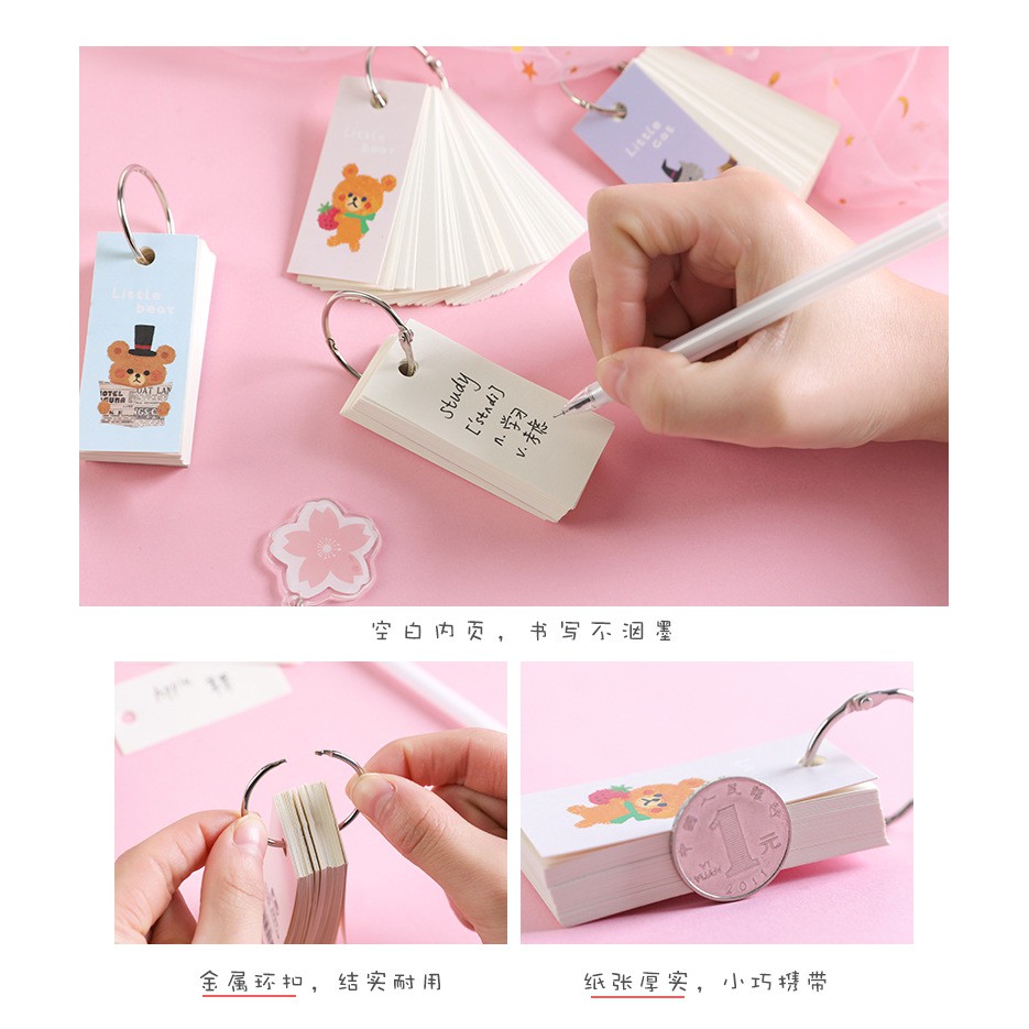Cuốn sổ nhỏ với vòng sắt cho học sinh viết ghi chú