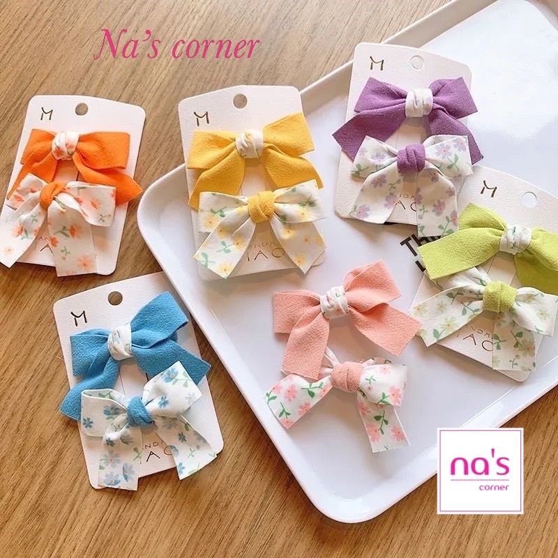 Set 2 Kẹp tóc hình nơ xinh xắn dễ thương dành cho nữ