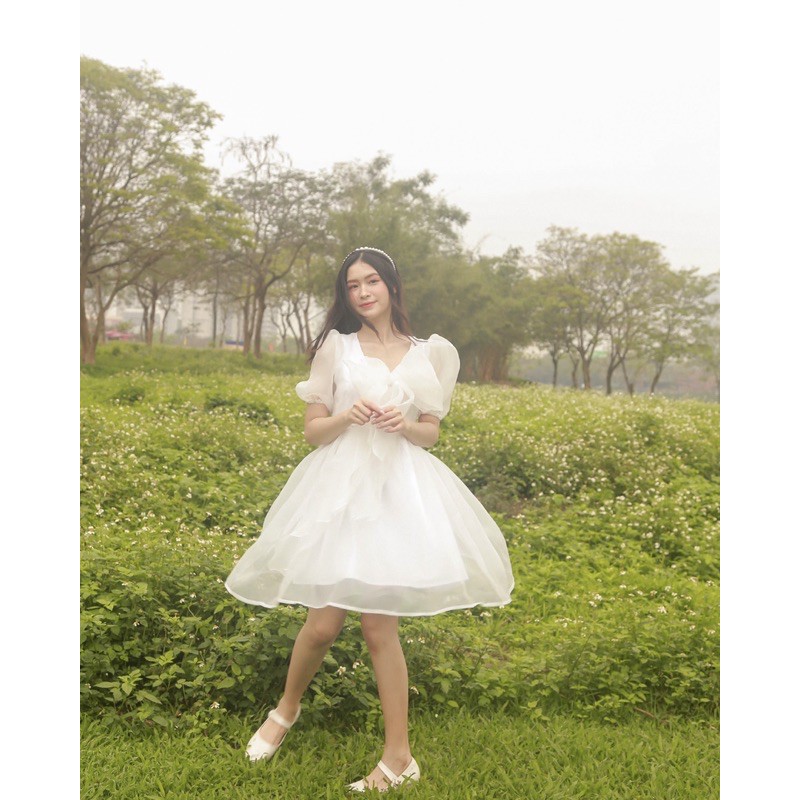 [Mã FATHANG5 giảm 10K đơn 50K] VÁY ĐI PROM/ĐI TIỆC/KỶ YẾU - ROSEMARY DRESS - VÁY CỔ TIM NƠ TO BẢN TAY BỒNG - V0123 | BigBuy360 - bigbuy360.vn