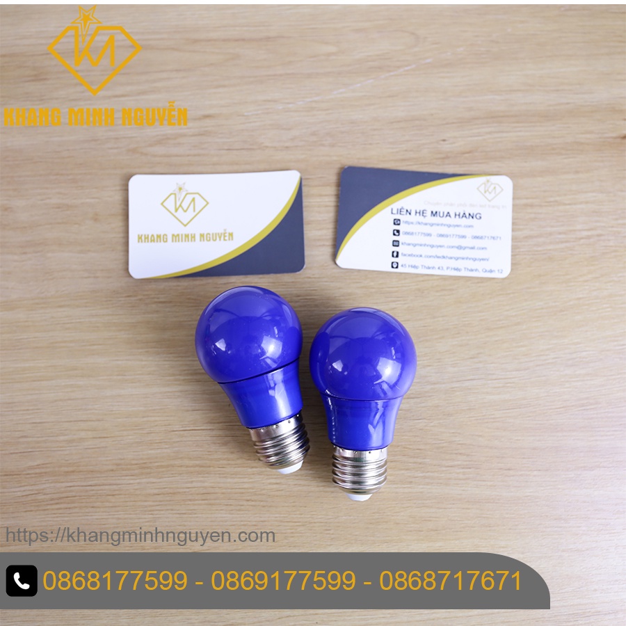Bóng đèn búp tròn 3W ánh sáng trắng, xanh, đỏ, tím, vàng, hồng chuyên dùng trang trí quán cafe, trang trí sân thượng