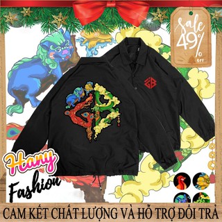 Áo khoác dù nút bấm tứ linh IBG - IGB FOUR AUSPICIOUS BEAST JACKET || Hany Shop