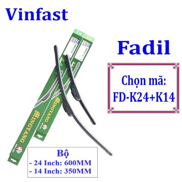 Sản Phẩm Bộ 2 thanh gạt nước mưa ô tô Nano cao cấp dành cho xe Vinfast Fadil .