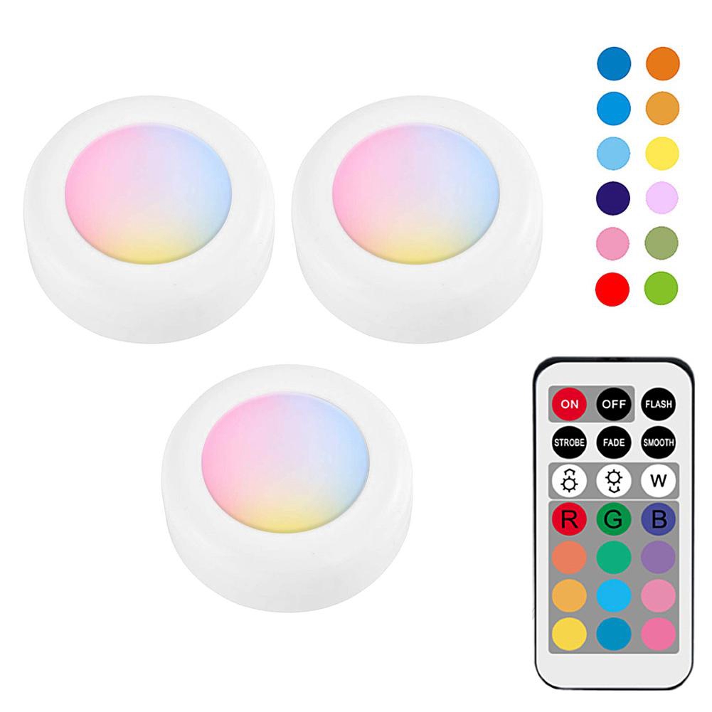 Đèn LED không dây Puck Light Điều khiển từ xa Đèn ngủ nhỏ RGB