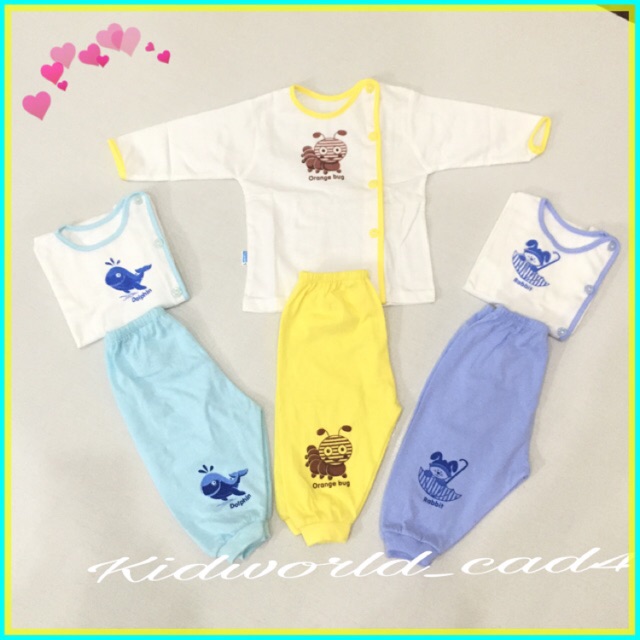 Bộ đồ Baby Leo áo trắng quần bo màu cho bé