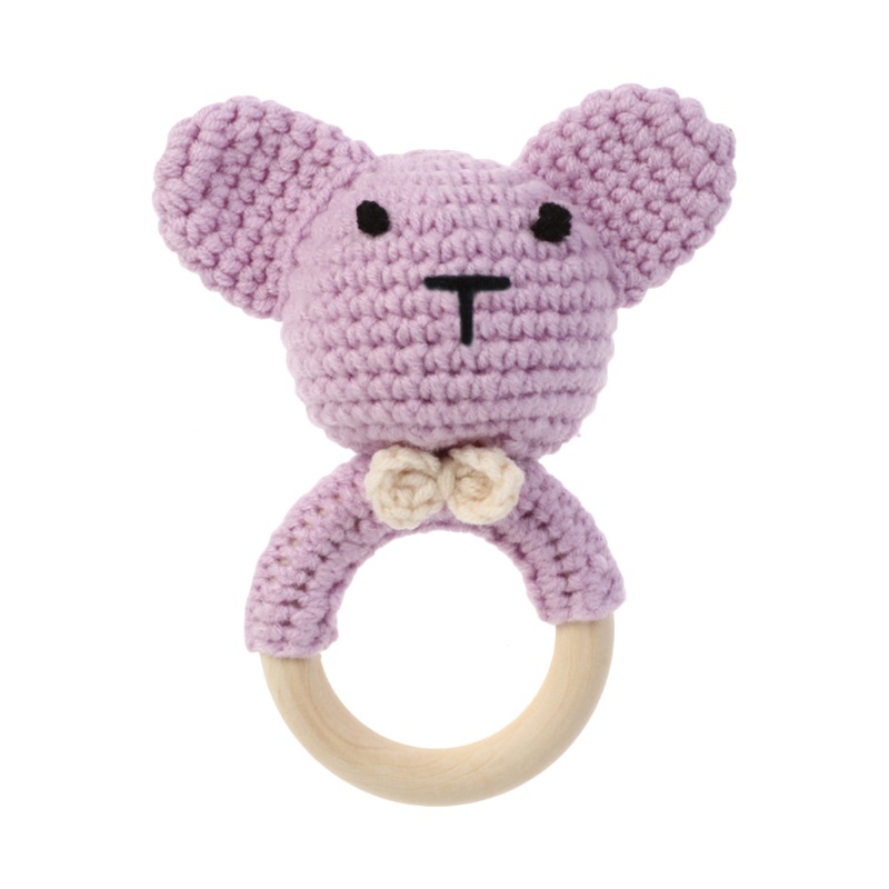 Đồ Chơi Vòng Lục Lạc Hình Gấu Đan Móc DIY Cho Bé Sơ Sinh Mọc Răng