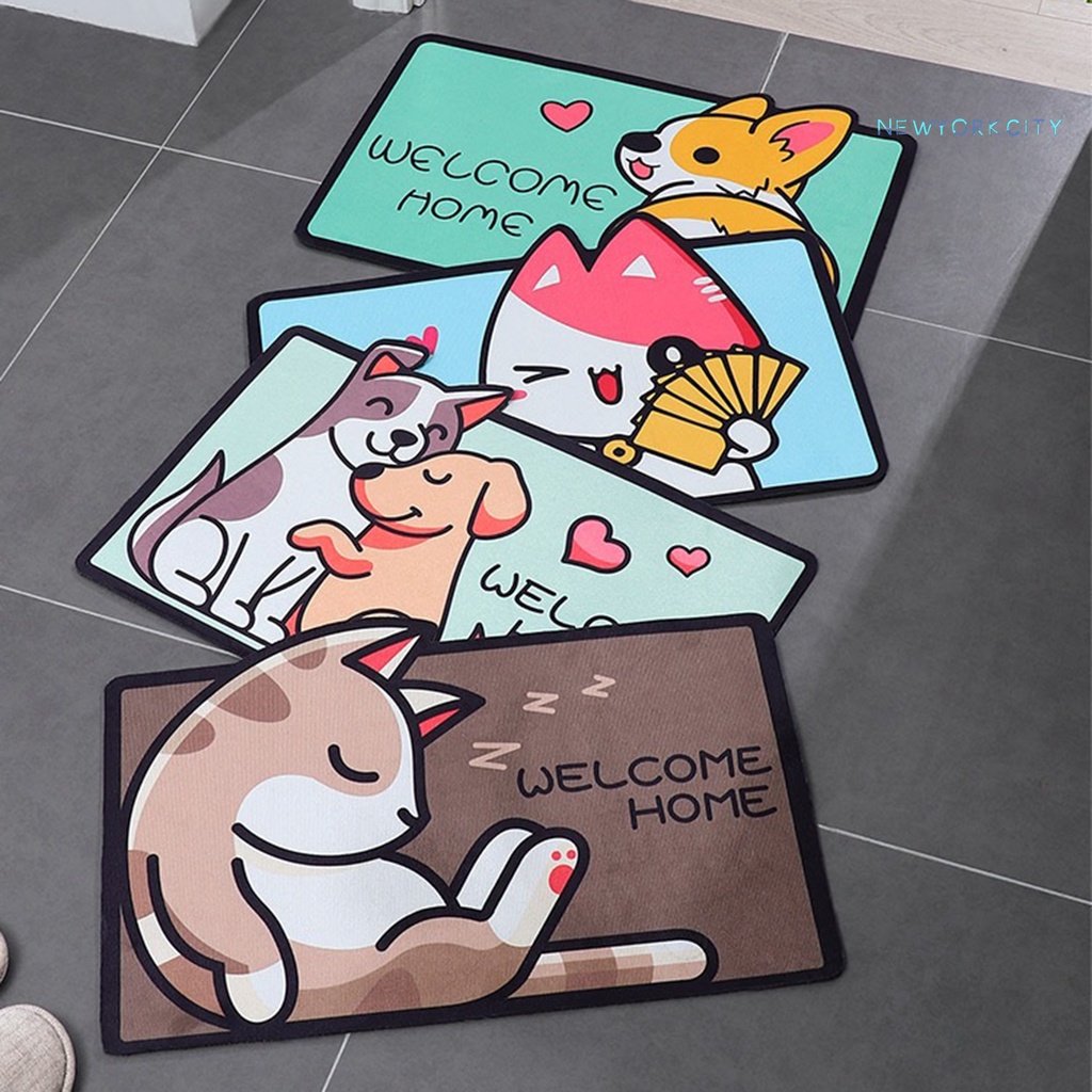 Thảm lót sàn Polyester Siêu Thấm Hút In Họa Tiết Hoạt Hình Dễ Thương Thoải Mái Cho Phòng Ngủ