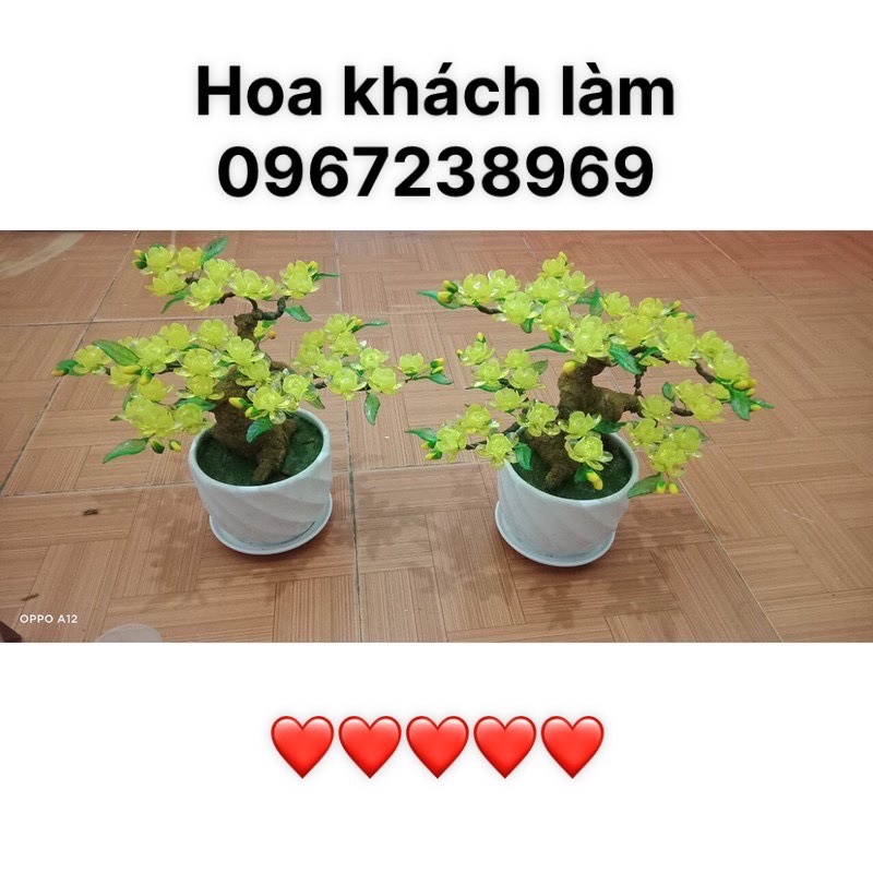 Gốc bonsai, thân cây giả dáng Trực 15-20cm làm hoa mai đào trang trí ngày Tết