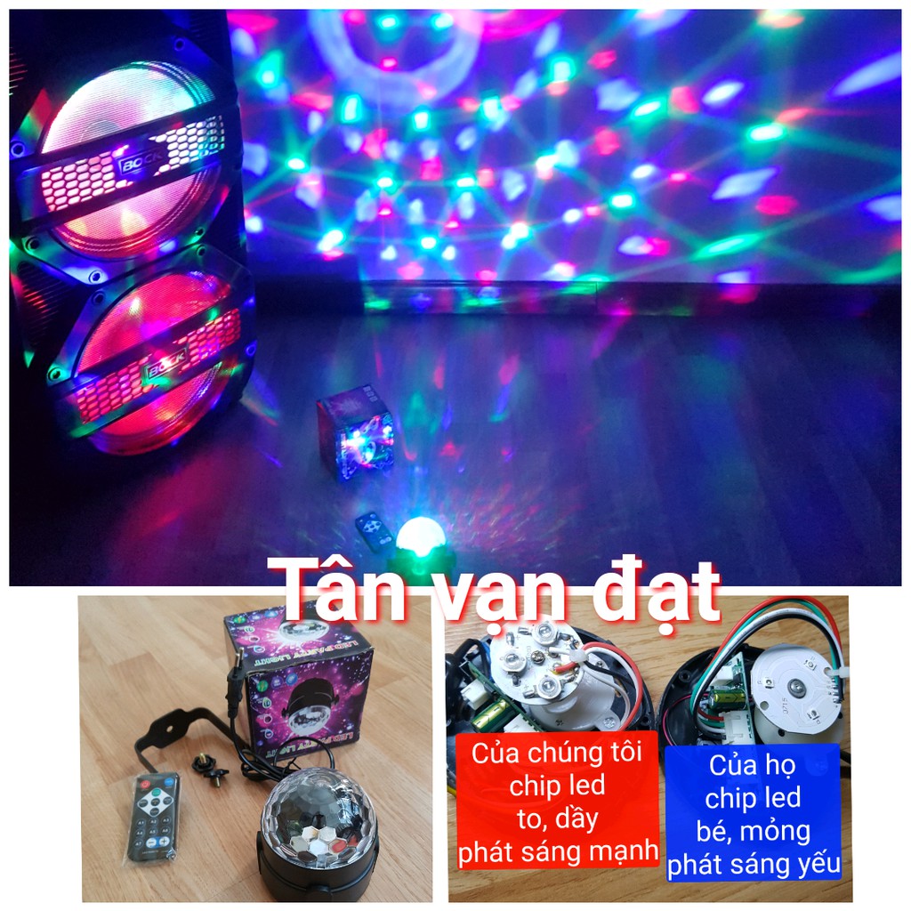 Đèn led trang trí xoay đổi màu điều khiển Remote và cảm ứng âm thanh