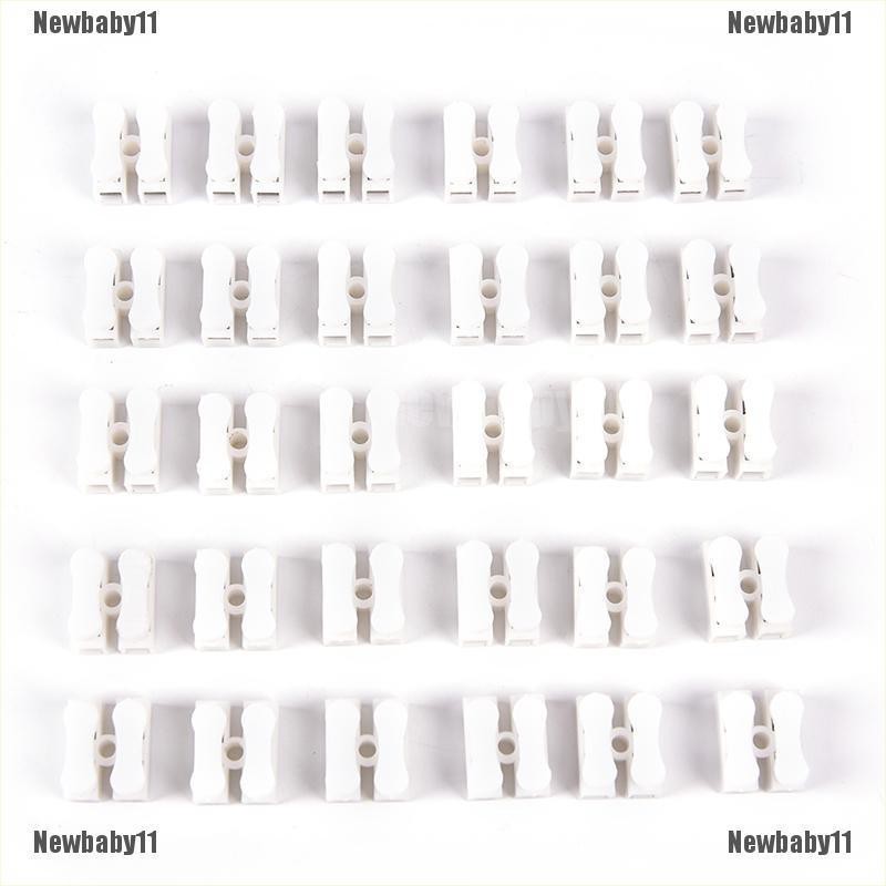 Set 30 Đầu Nối Dây Cáp Tự Khóa 2 Pin Màu Trắng Chuyên Dụng