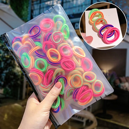 DÂY BUỘC TÓC SÉT 100 CÁI ĐA SẮC MÀU CHO BÉ YÊU PK3