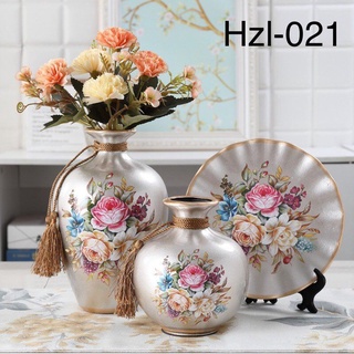 Bộ 3 bình hoa hút tài lộc gốm sứ cao cấp dùng để trang trí phòng khách, biếu tặng (nhiều mẫu)