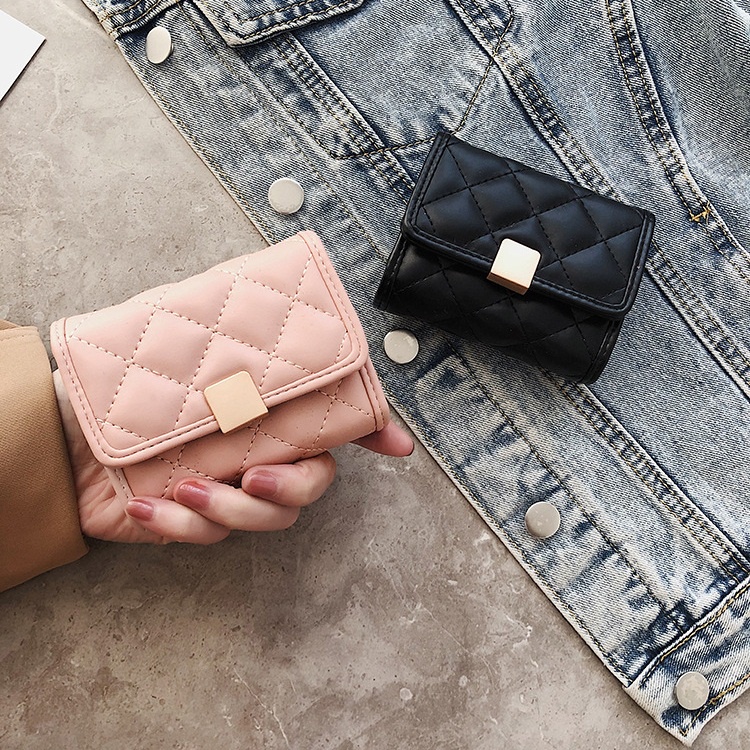 Ví card đựng thẻ mini nữ cầm tay Flum da mềm họa tiết quả trám 23C