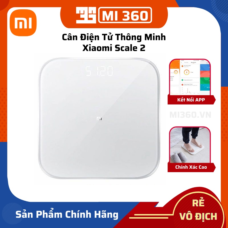 Cân Điện Tử Thông Minh Xiaomi Scale 2 Quốc Tế Kết Nối APP Hàng Chính Hãng