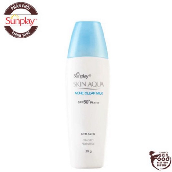 Sữa Chống Nắng Dưỡng Da Ngừa Mụn Sunplay Skin Aqua Acne Clear Milk SPF50+/PA++++ 25g Q84