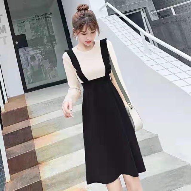 Váy len giả yếm hàng đẹp Quảng Châu