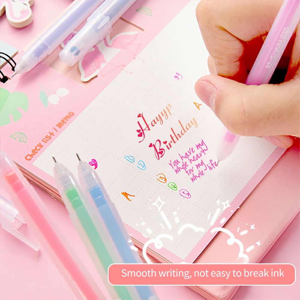 Hw Set 12 Bút Mực Gel Ngòi 0.5mm Nhiều Màu Xinh Xắn
