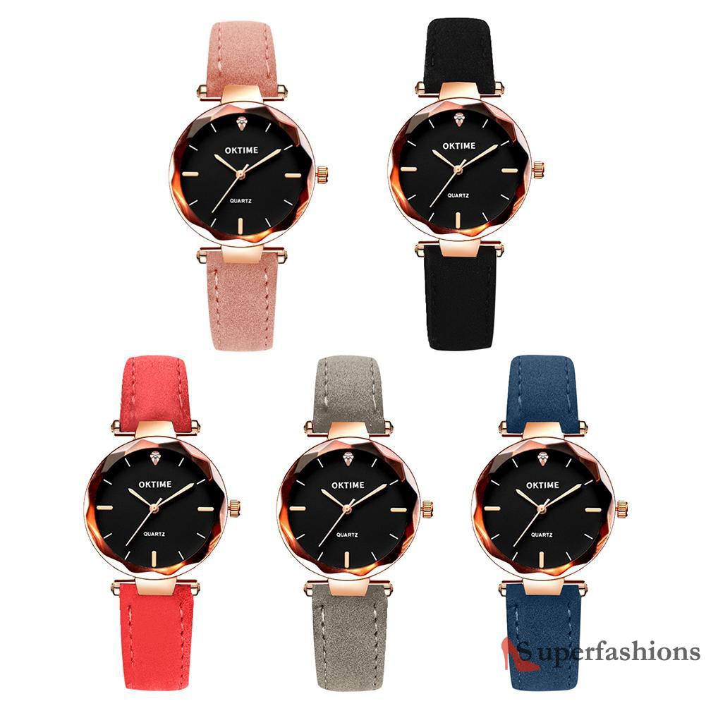 Đồng Hồ Analog Máy Quartz Nữ Mặt Tròn Đính Hột Xoàn Chống Thấm Nước