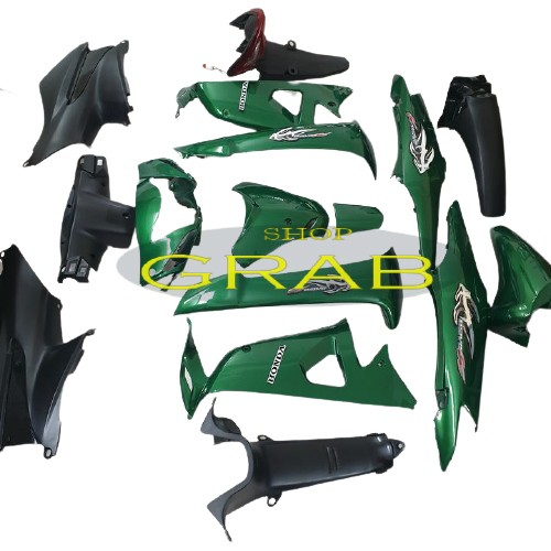 Bộ dàn áo xe Wave RS, Wave Anpha, Wave S100 đời 2006 đến 2016 - MÀU XANH HEINEKEN -G662