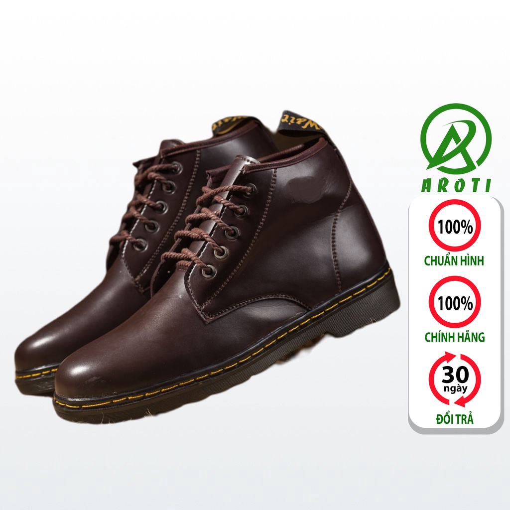 Giày Cao Cổ Nam AROTI Boot Da Chất Đẹp Cao Cấp,Đế Khâu Chắc Chắn Form Mạnh Mẽ,Cực Nam Tính Màu Nâu,Đen-Đủ size M354-N VN