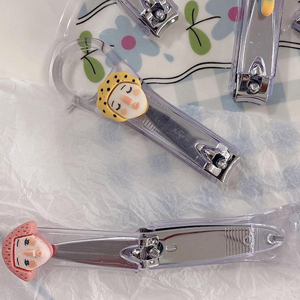 Kềm Cắt Móng Tay Mini Trong Suốt Họa Tiết Hoa Trái Cây Hoạt Hình Sáng Tạo Cho Nữ