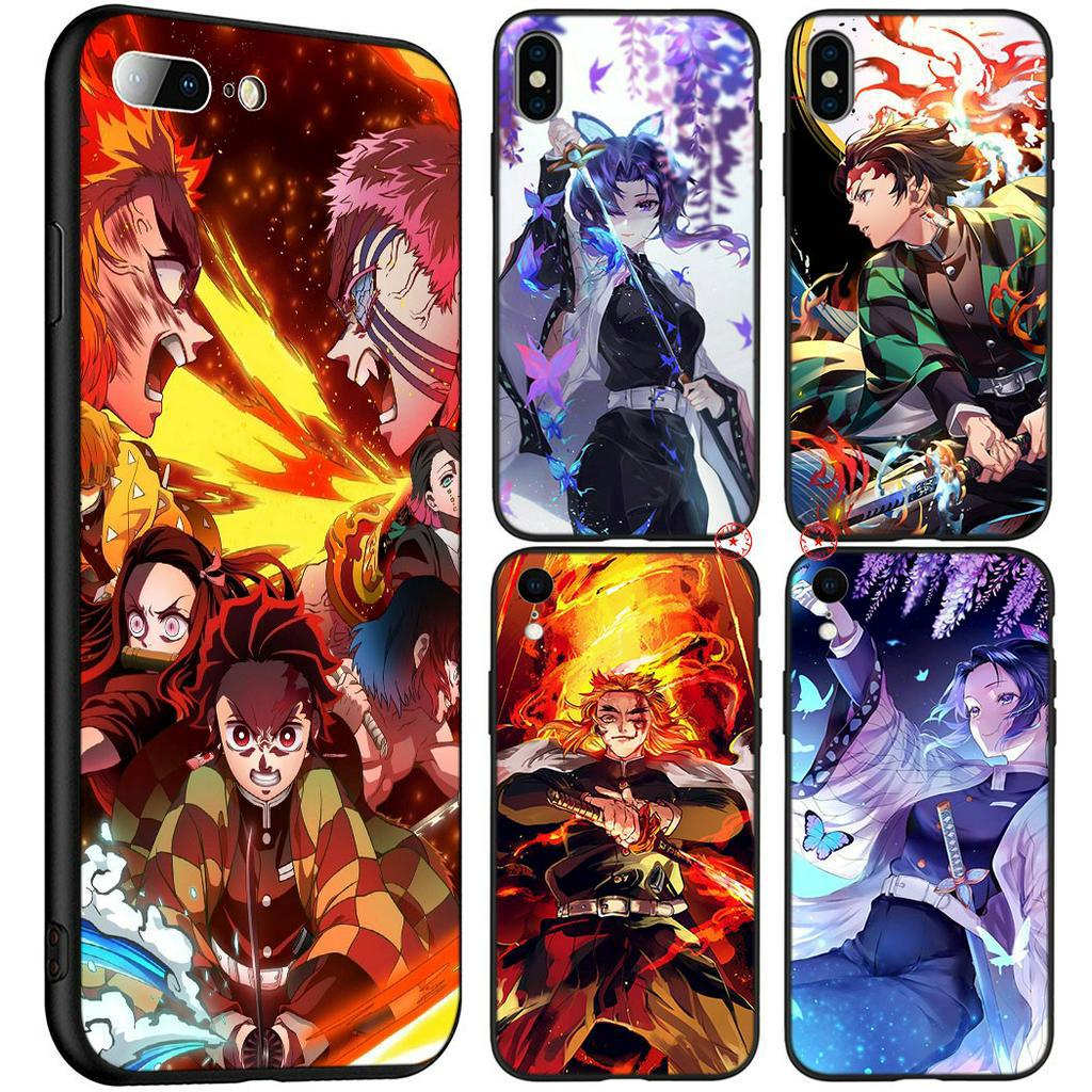 iPhone XS Max XR 10 X 5 5s 6 6s 7 8 Plus Soft Silicone Phone Cover 62SA Demon Slayer Kimetsu no Yaiba
