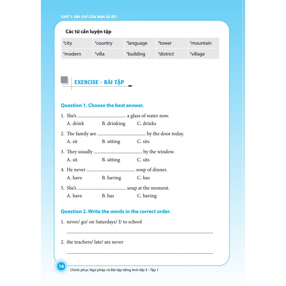 Sách - Chinh Phục Ngữ Pháp Và Bài Tập Tiếng Anh - Lớp 5 (Tập 1) | BigBuy360 - bigbuy360.vn
