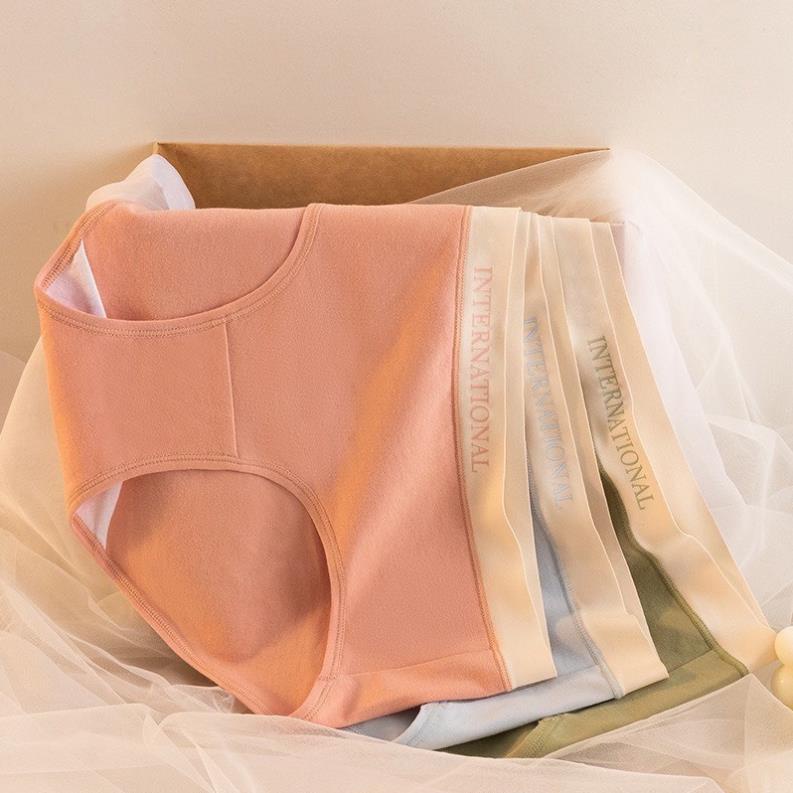 Quần Lót Nữ Cotton Cạp Su Chữ Kháng Khuẩn Màu Sắc Trẻ Trung Cao Cấp - 8858