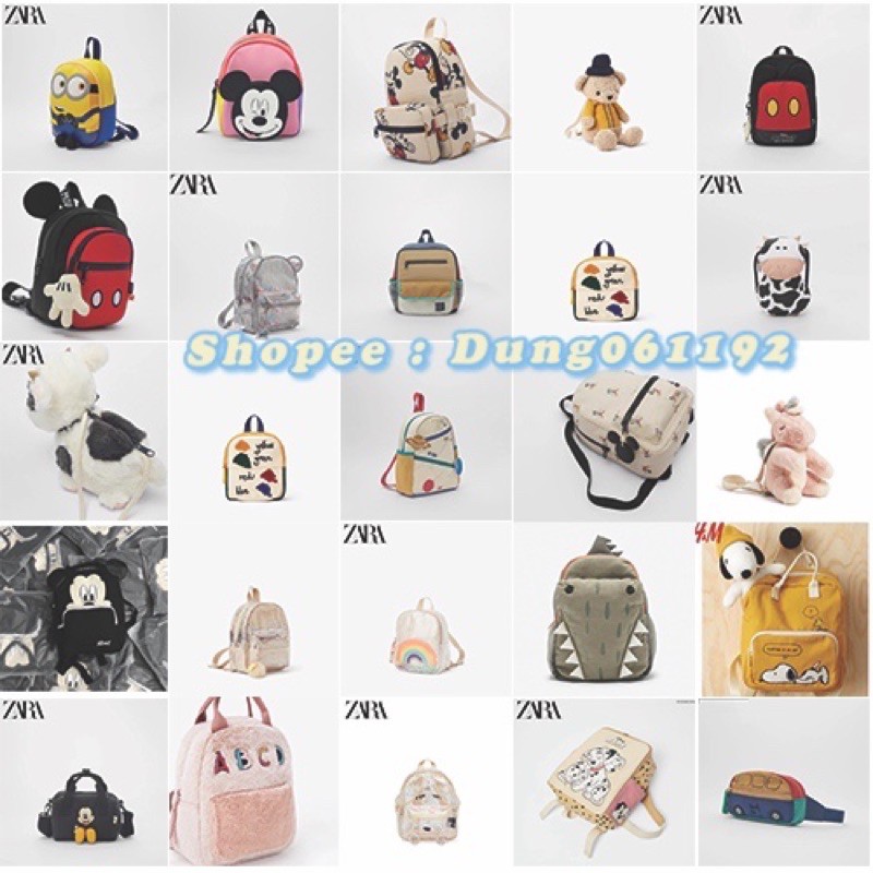Balo túi xách zara hm các mẫu cho bé trai,bé gái 1-5Y,balo siêu nhẹ cho bé đi học