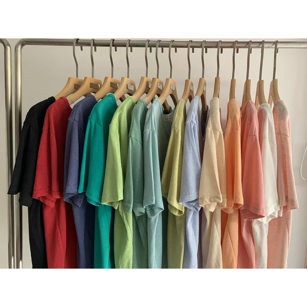 ÁO PHÔNG GIẤY FORM RỘNG CỔ TRÒN MÀU TRƠN BASIC  - ÁO THUN TRƠN CỔ TRÒN | BigBuy360 - bigbuy360.vn