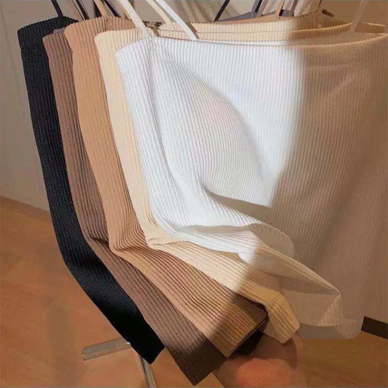 Áo Bra Nữ Quây Tăm 2 Dây Dáng Dài Có Mút Lót Gam Màu Patstel Quyến Rũ - 1880 mầu đen trắng coco land deal hot hủy