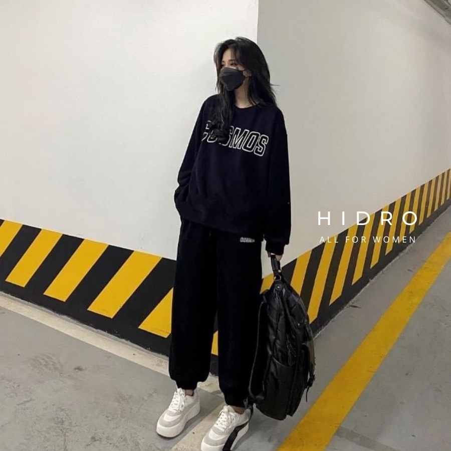 [Mã INCU20 giảm 20K đơn 150K] Set Nỉ Thể Thao HIDRO Áo Sweater Phối Quần Bo Gấu Nỉ Bông Dày Dặn | BigBuy360 - bigbuy360.vn