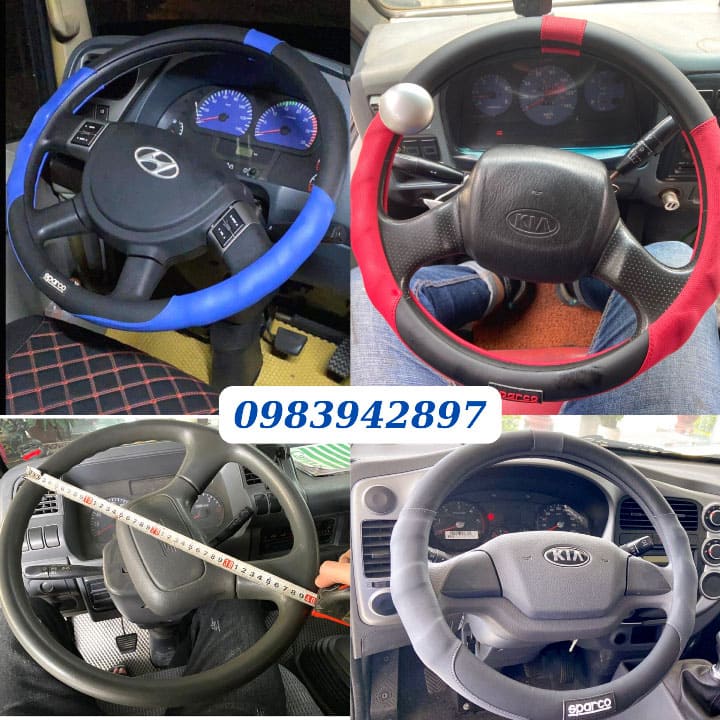 Bọc vô lăng xe tải KIA K200 Sparco | Ốp vô lăng xe tải  đủ màu | Bọc vô lăng ô tô tải cao cấp