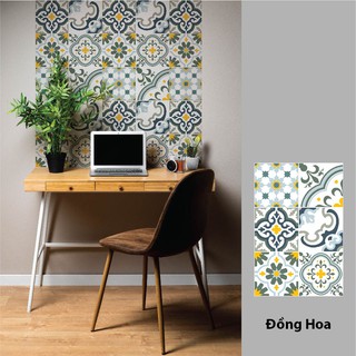Decal gạch bông dán tường trang trí đồng hoa