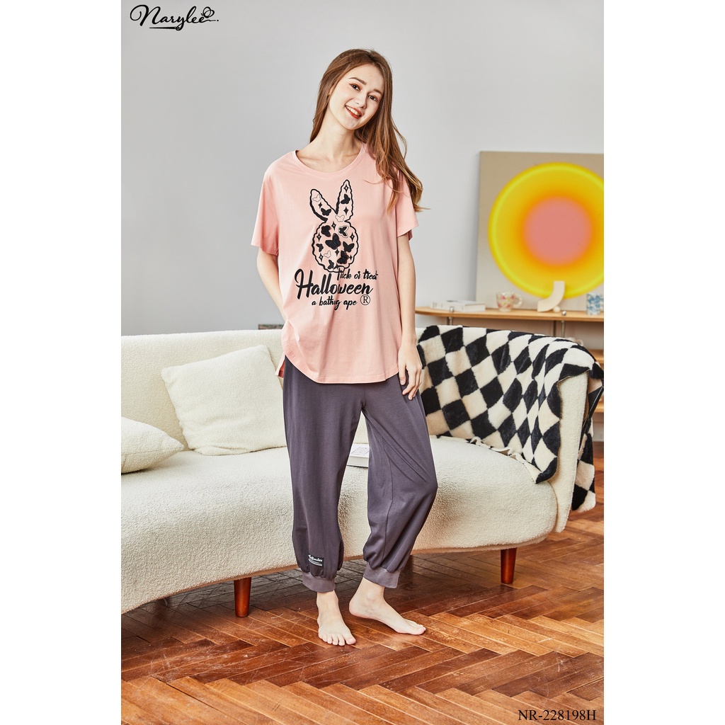 Đồ bộ mặc nhà nữ cao cấp Narylee áo cộc quần lửng chất cotton nhập khẩu mềm mịn chống tia UV kháng khuẩn mã NR228198