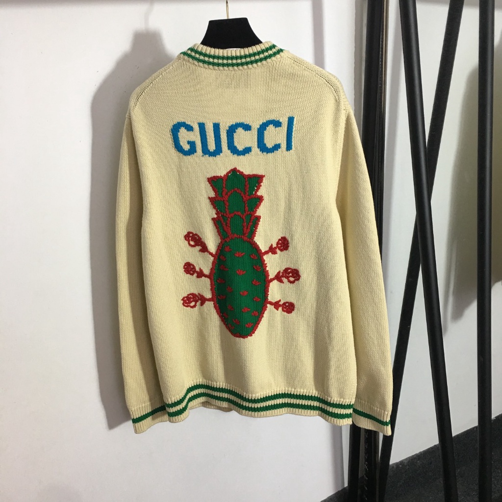 Áo khoác len cardigan thời trang cao cấp Gucci GC phong cách trẻ trung