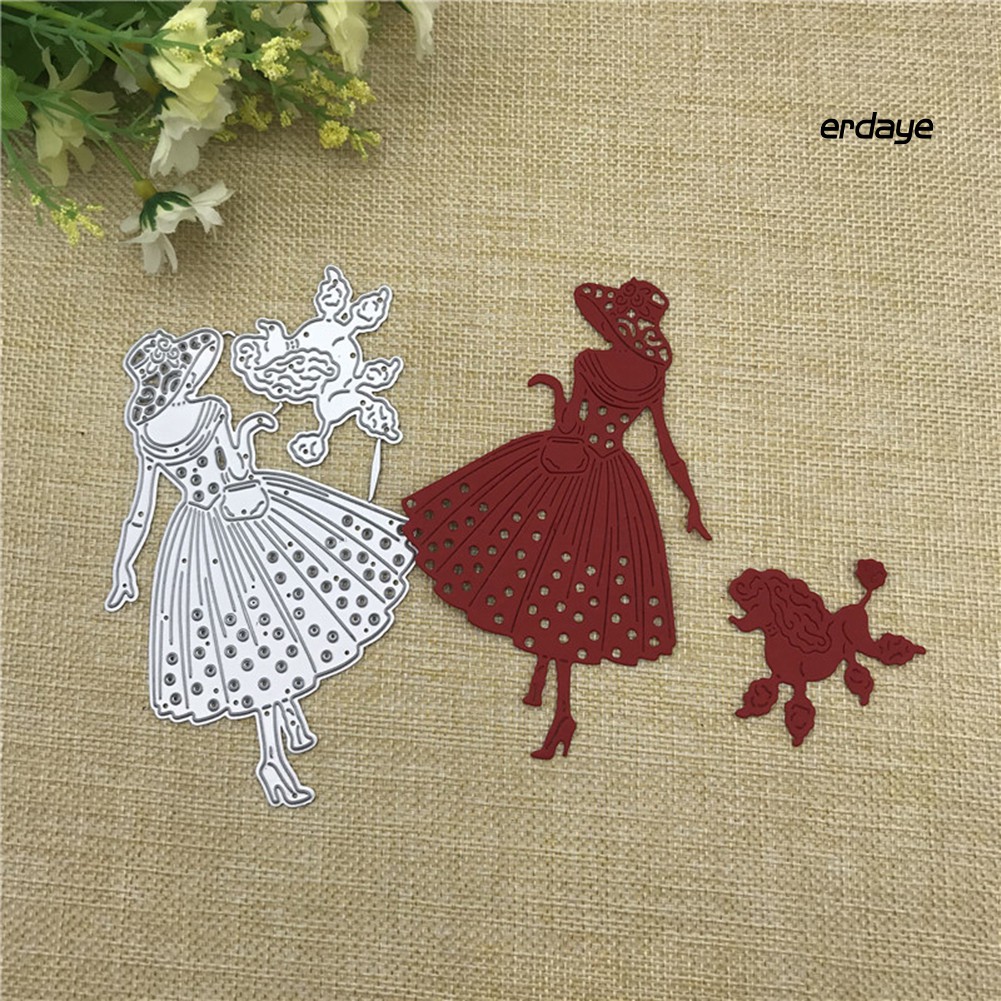 Khuôn Cắt Giấy Làm Từ Kim Loại Hình Chú Chó Trang Trí Scrapbook