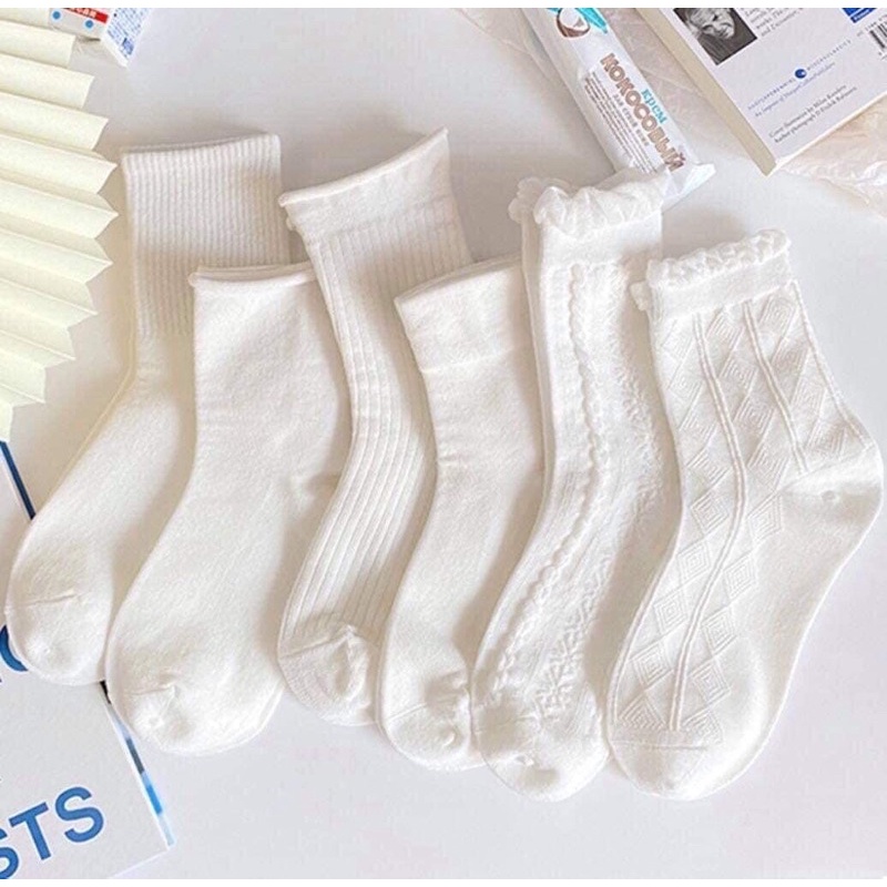 Tất trắng nữ lolita phong cách Hàn Quốc