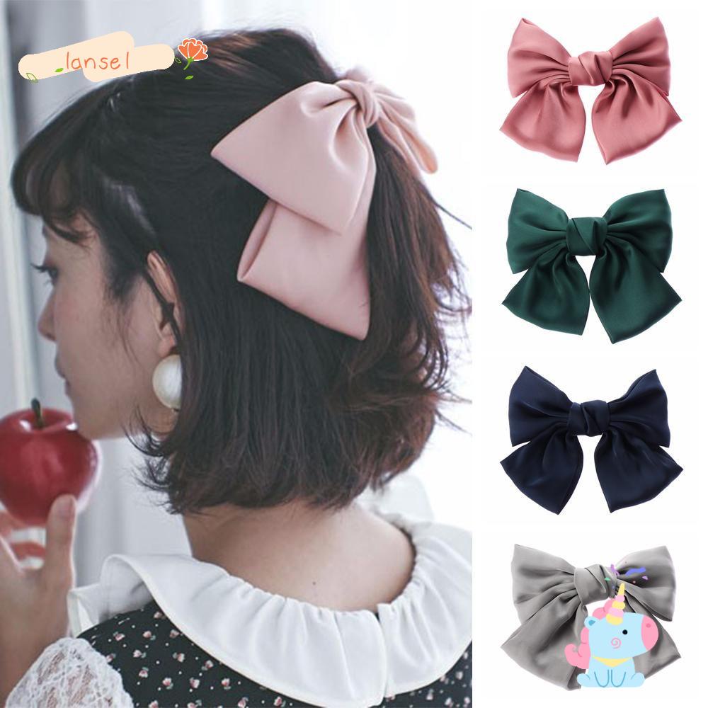 Kẹp Tóc Nơ To Bằng Lụa Satin Làm Quà Tặng Giáng Sinh