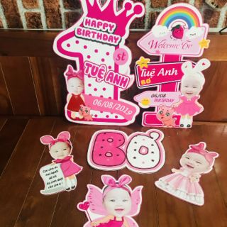 Số tuổi kèm chibi sinh nhật cao 40cm