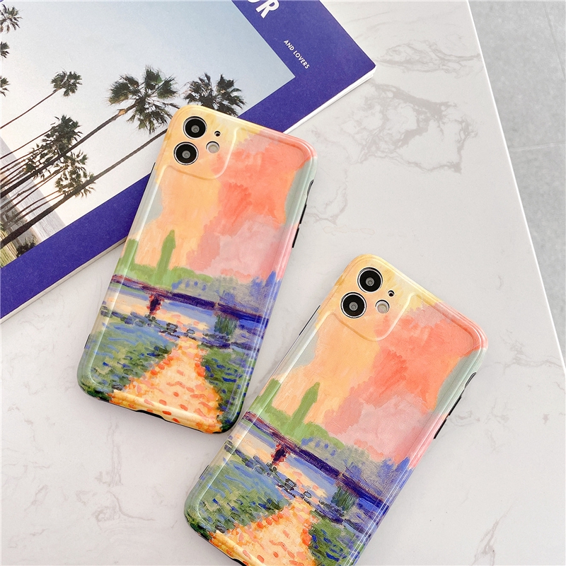 Ốp điện thoại họa tiết tranh sơn dầu cho iPhone 7/8 Plus / X / XS / XR / XS MAX / 11/11 PRO / 11 Pro MAX / SE2 | BigBuy360 - bigbuy360.vn